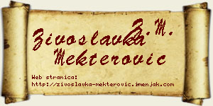 Živoslavka Mekterović vizit kartica